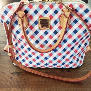 Dooney and Bourke Gingham Zip Satchel